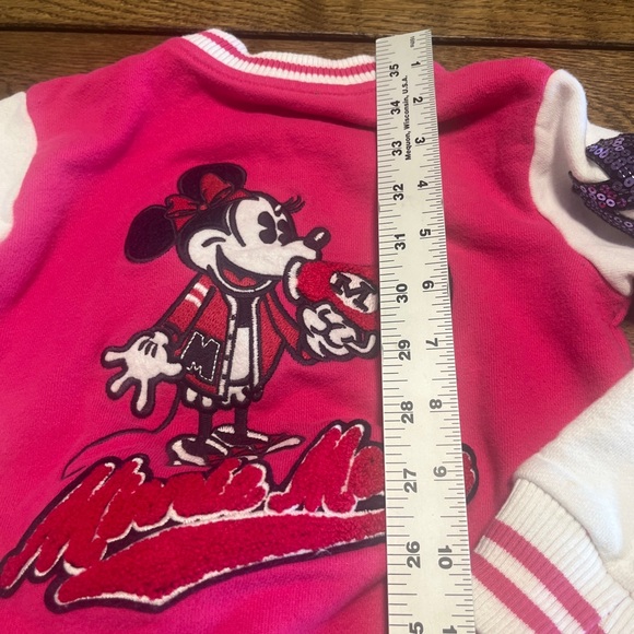 Disney Parks Girls Minnie Mouse Letterman Jacket Size XS Disneyland - Picture 12 of 15